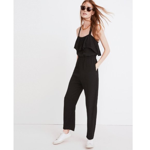 madewell ruffle jumpsuit